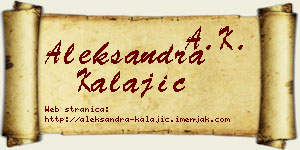 Aleksandra Kalajić vizit kartica